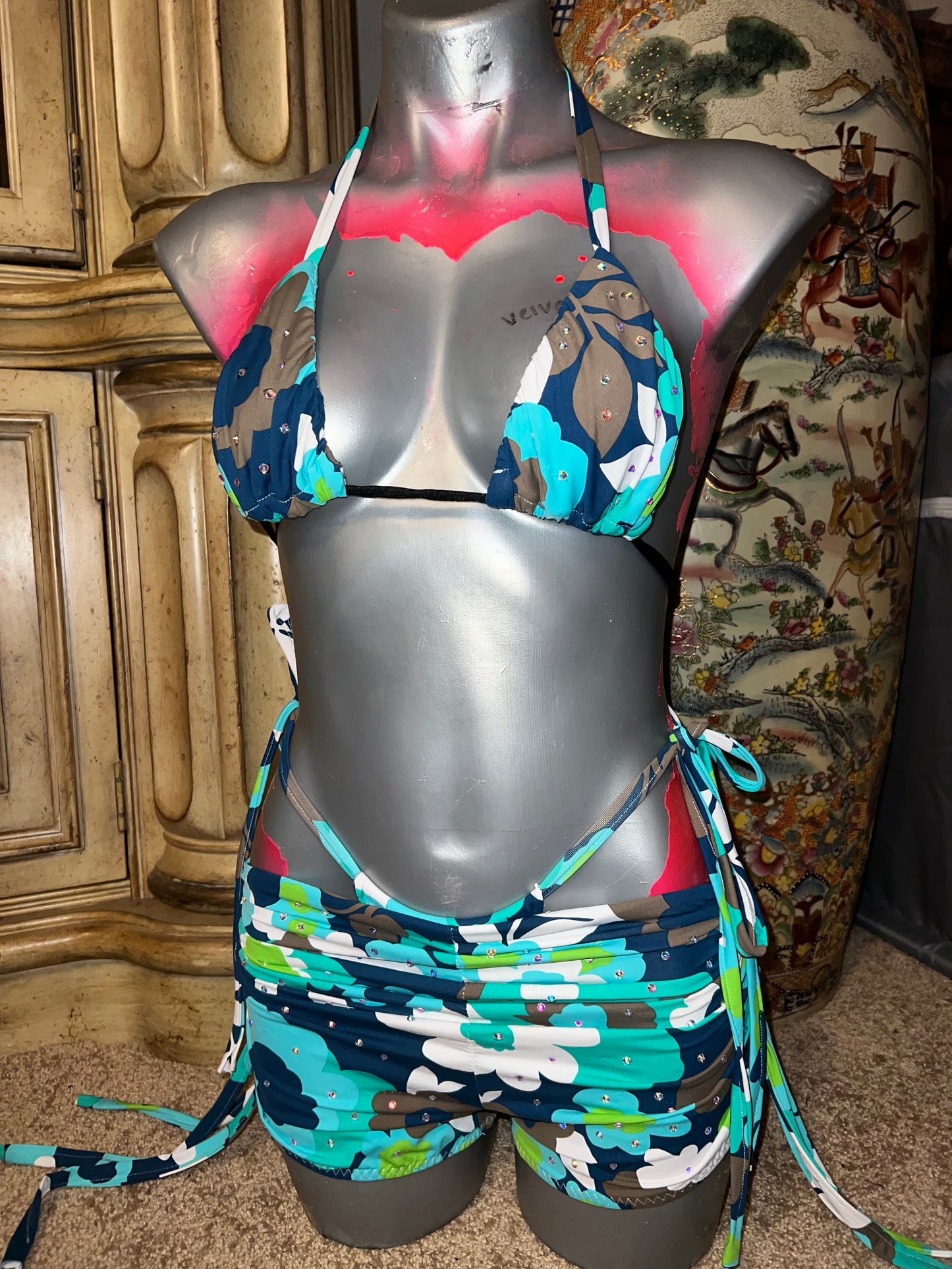 3Pc Floral Shorts Set