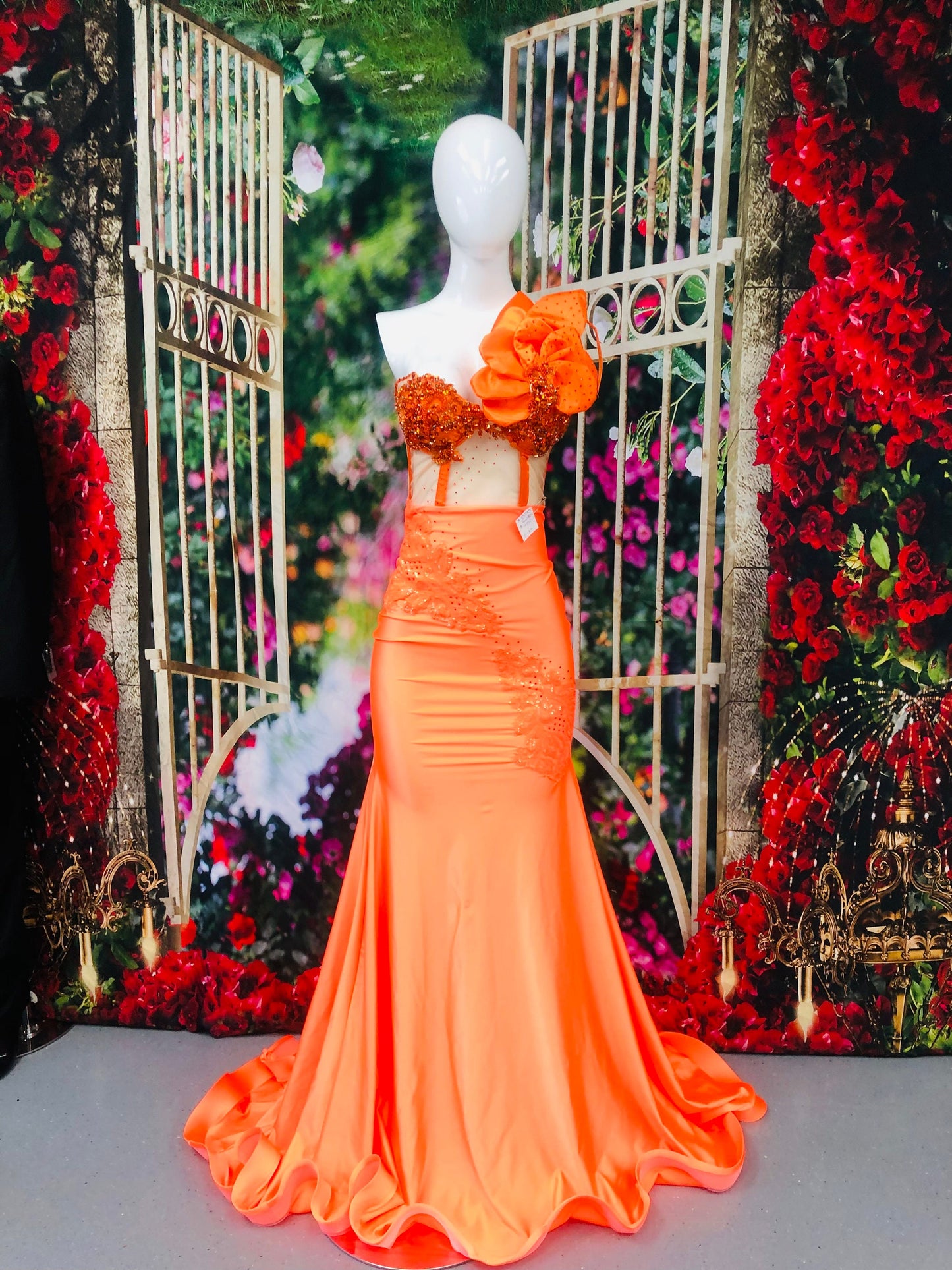 Orange African inspired prom dress