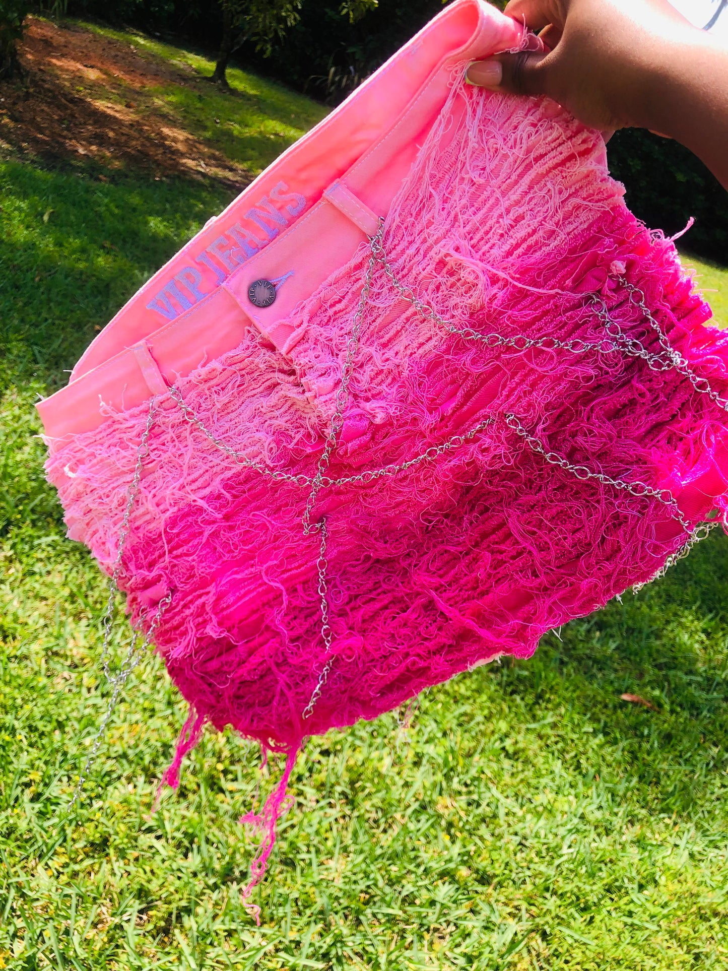 Ombre Distressed skirt