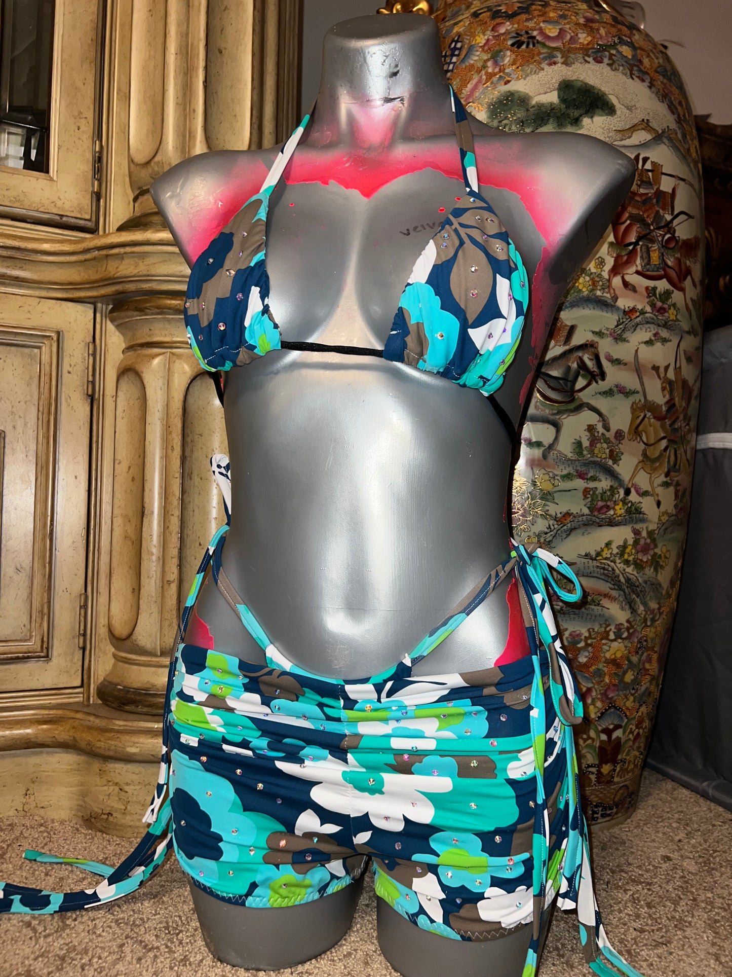 3Pc Floral Shorts Set