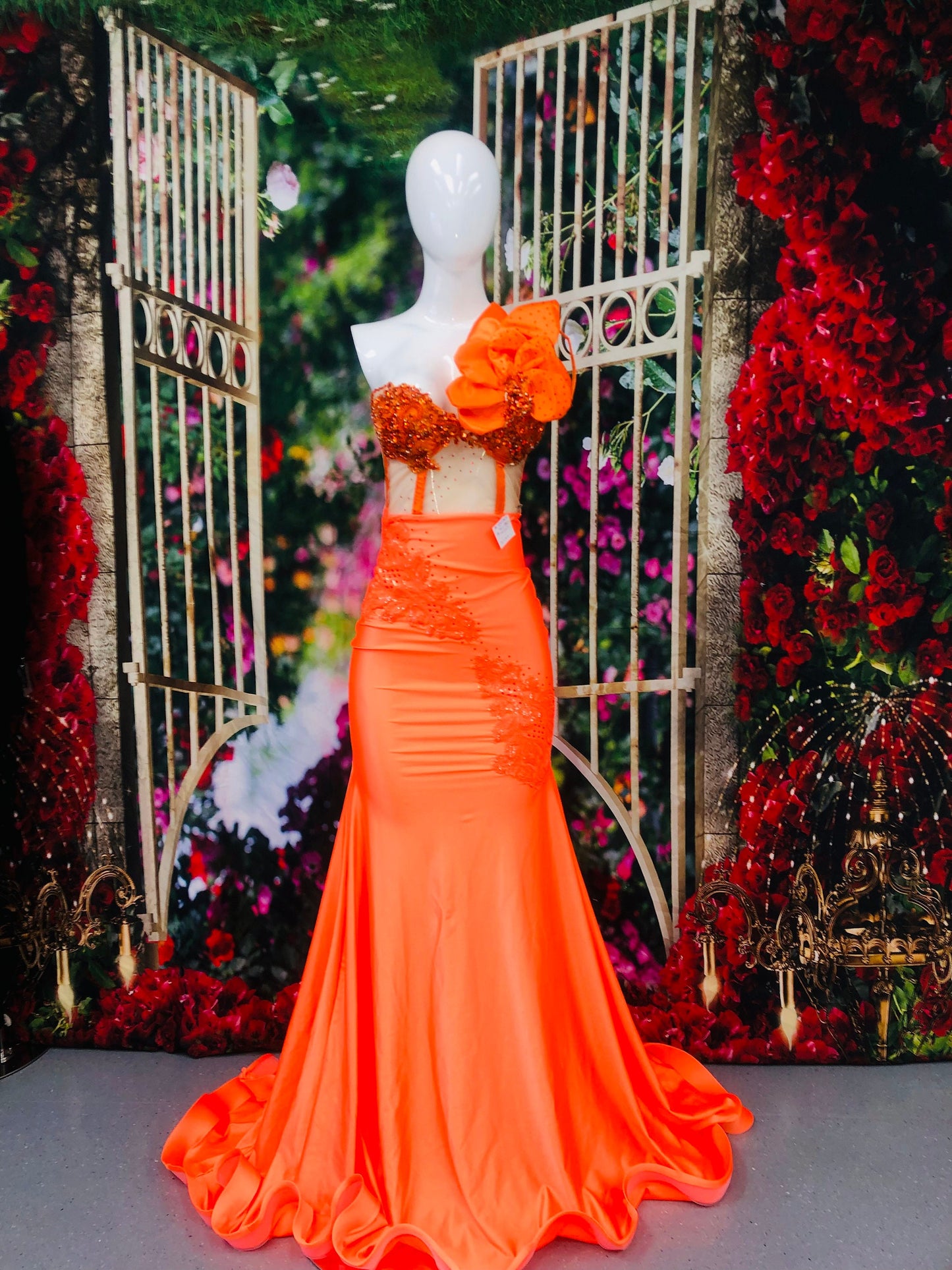 Orange African inspired prom dress
