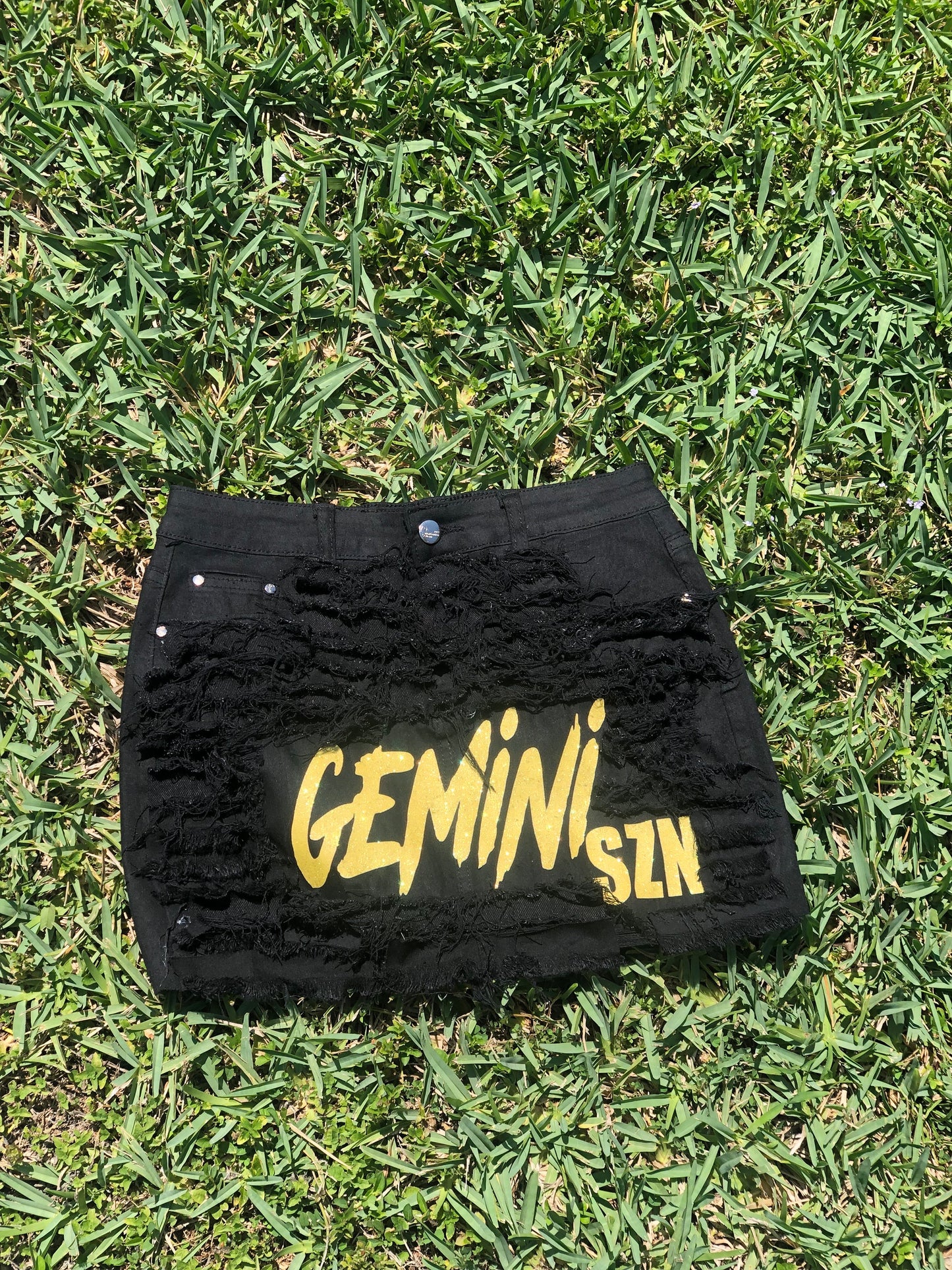 Distressed skirt( ANY ZODIAC or NAME )