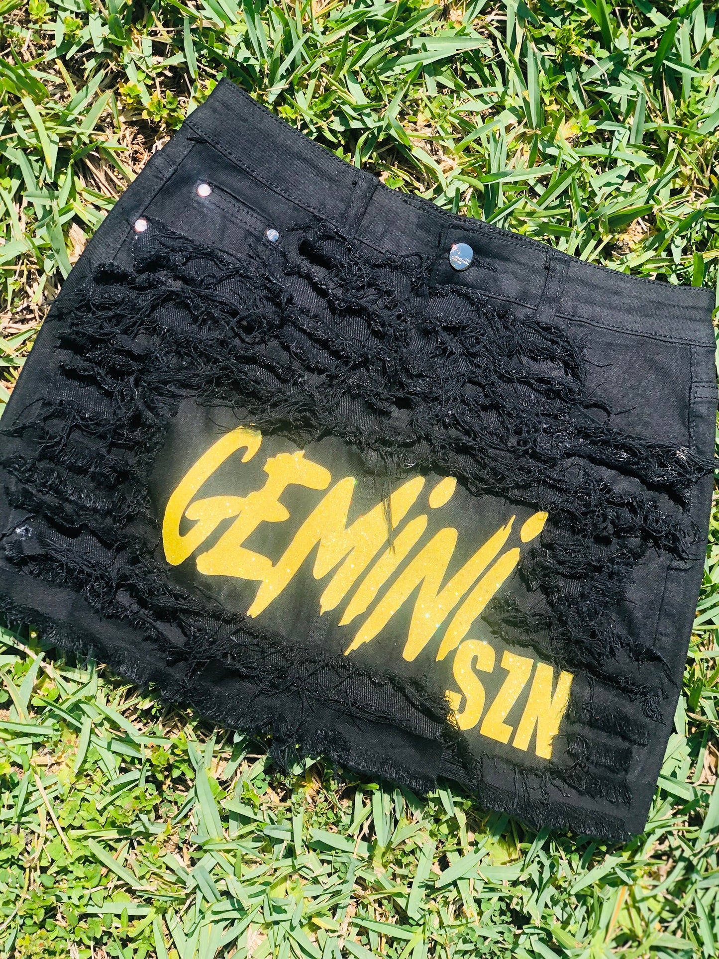 Distressed skirt( ANY ZODIAC or NAME )