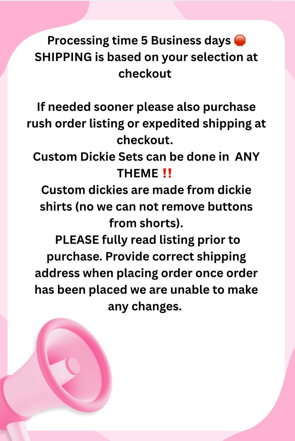 Custom  Kids Dickie set